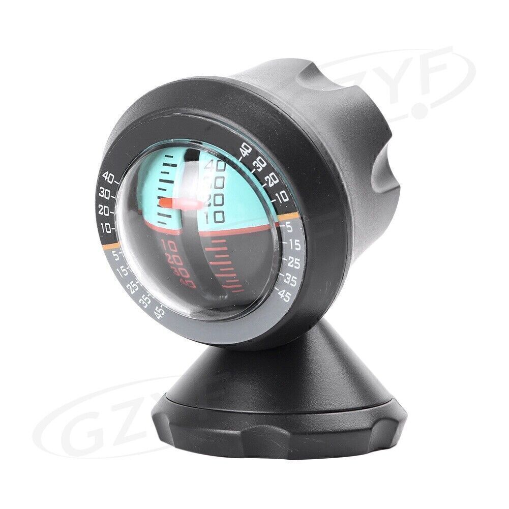Car Inclinometer Tilt Gauge Indicator Gradient Balancer Slope Angle Meter Level Q