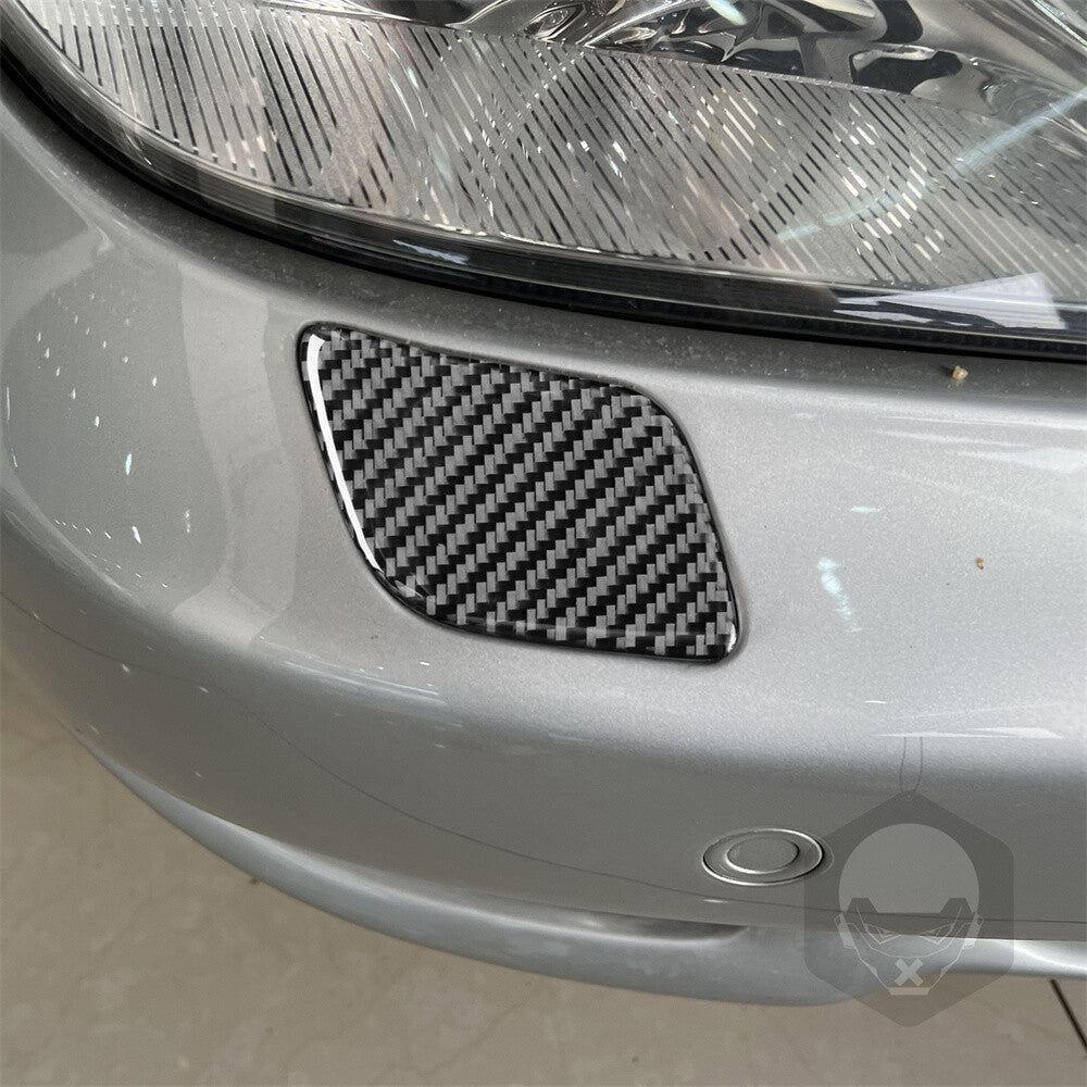 Carbon Fiber Front Body Headlight Cleaning Cover for Benz CLS Class C219 2004-09