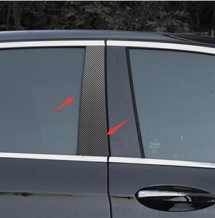 for Ford Focus 12-2018 Carbon Fiber Pillar Posts Door Window Molding Strip Trims