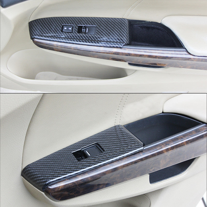 Red Carbon Fiber CD Control Panel Cover Trim Type B for Jeep for Wrangler JK 11-17 v