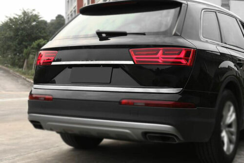 for Audi Q7 2016-19 Chrome Steel Rear Door Trunk Lid Tailgate Strip Trim Kit 2x