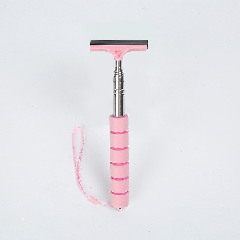 1Pc Telescopic Car Wiper Side Rearview Mirror Squeegee Water Removal Tool Pink Q
