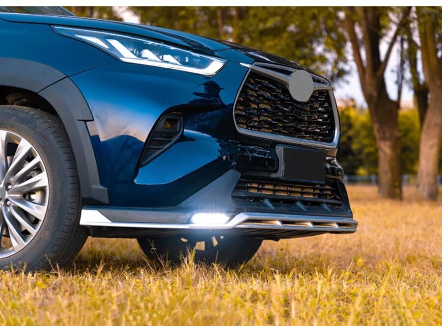 Glossy Black Front Bumper Lip Spoiler Grill protect Fits for Toyota Highlander 22-23