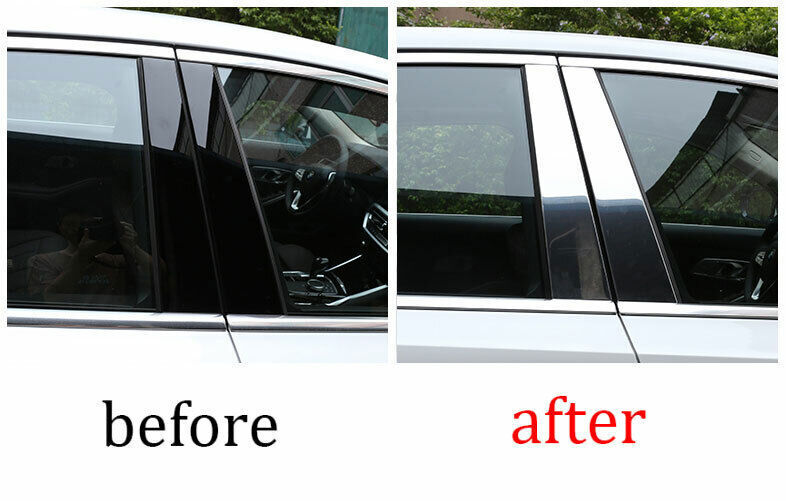 for BMW 3-Series G20 2019-23 Chrome Steel Window Post Pillar Molding Trim Strip