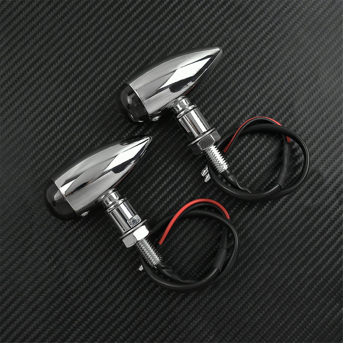 2X 10mm Chrome Bullet Amber Turn Signal Indicator Flasher Light Fit for Harley