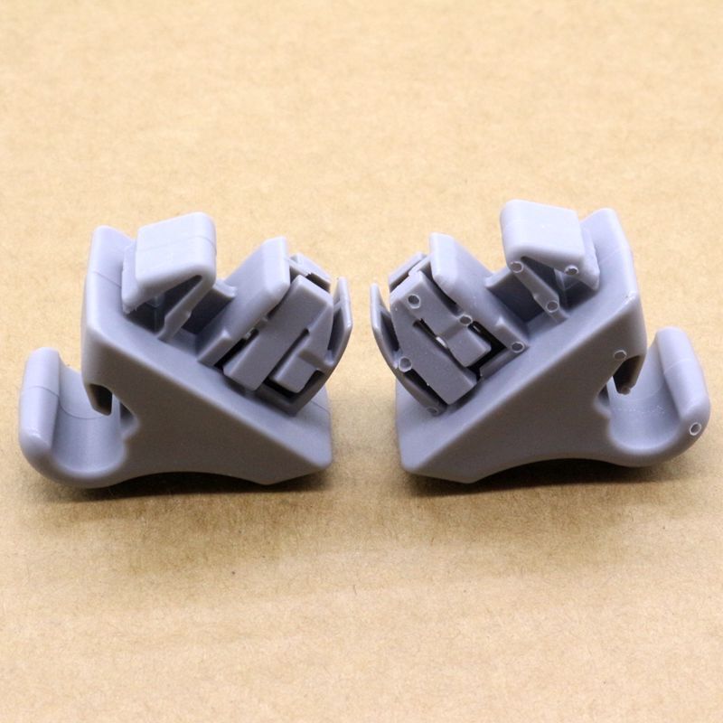 2-Piece Gray Sun Visor Clip Kit for Mitsubishi Pajero Montero III 2001-2006