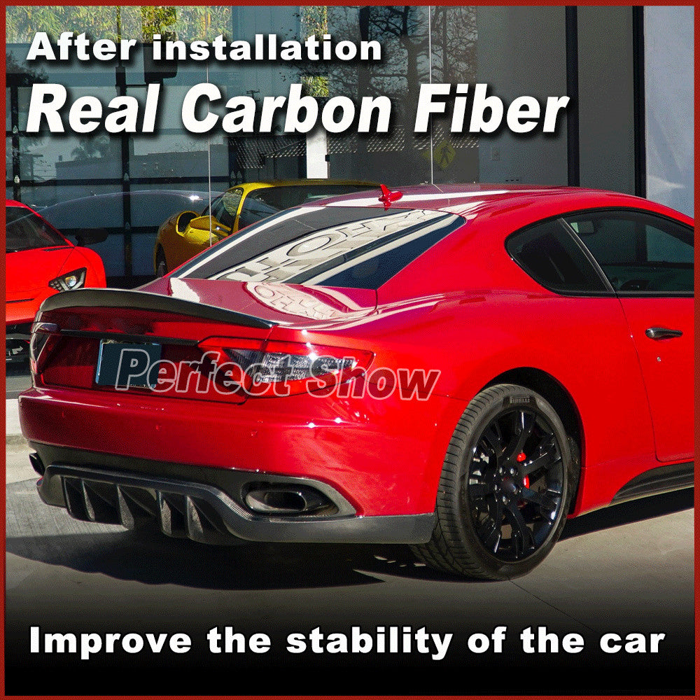 Fit for Maserati GranTurismo 06-14 Rear Bumper Diffuser Lip Spoiler Real Carbon