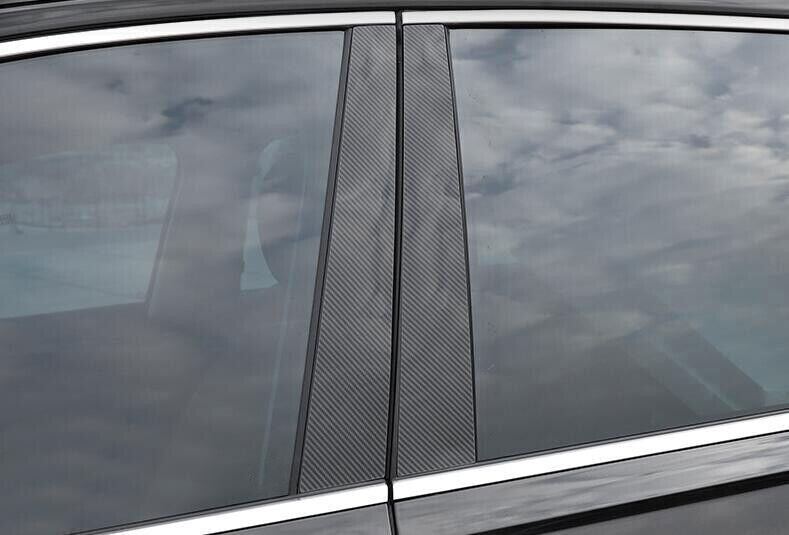 for Audi Q7 2020-23 Carbon Fiber Pillar Posts Door Window Molding Strip Trims 8P