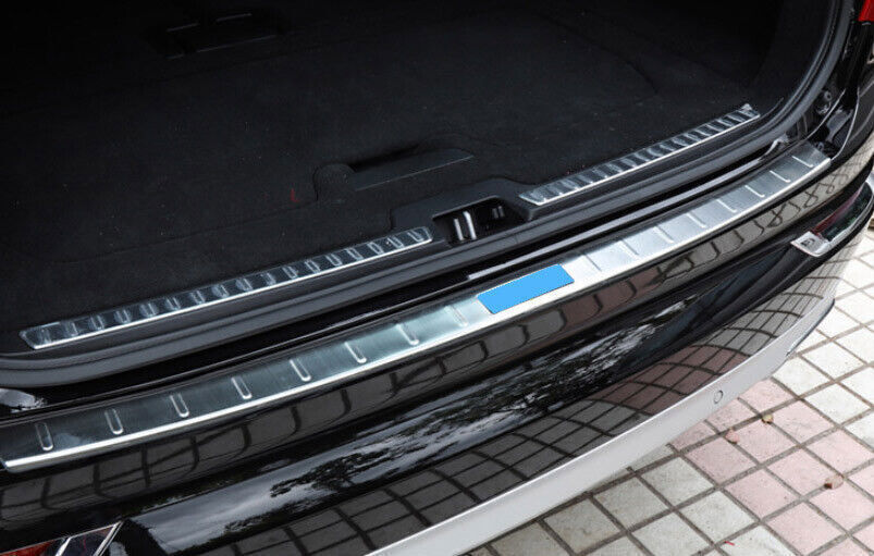 for Volvo XC90 2017-2022 Silver Steel Car Outer Rear Bumper Protector Sill Cover