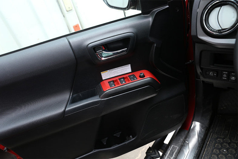 Bright Red Window Switch Panel Cover Trim Fit for Tacoma 2016-2023 v