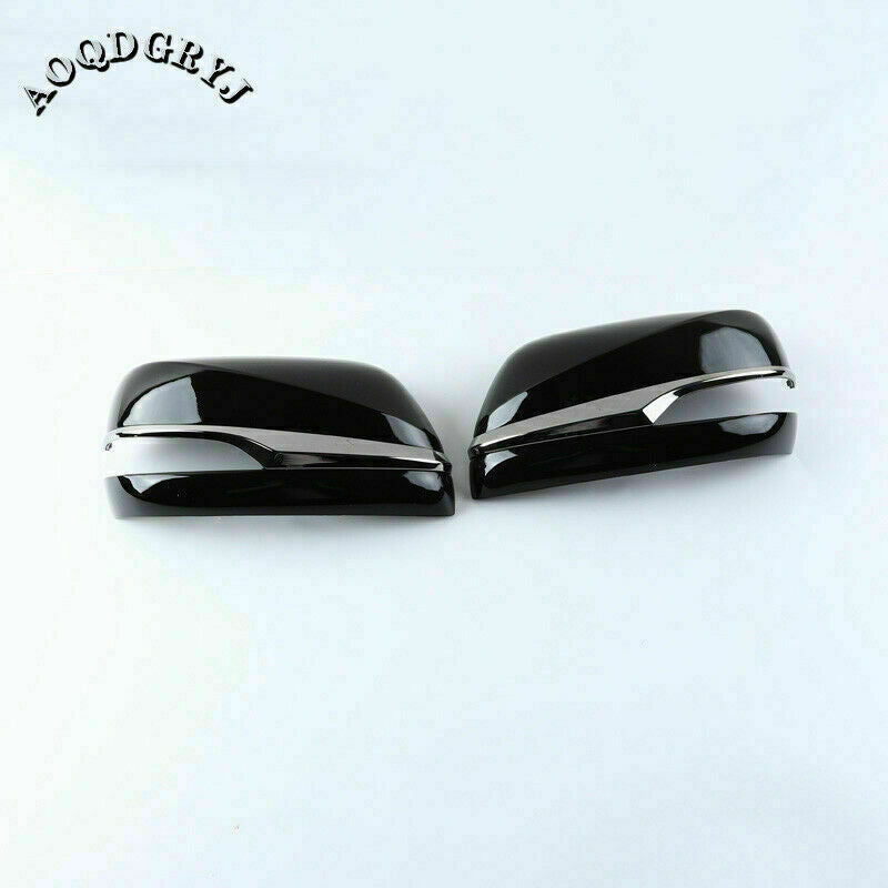 Glossy Black Car Rearview Mirror Cover for LEXUS LX570 2016-2021 W/Chrome Trim
