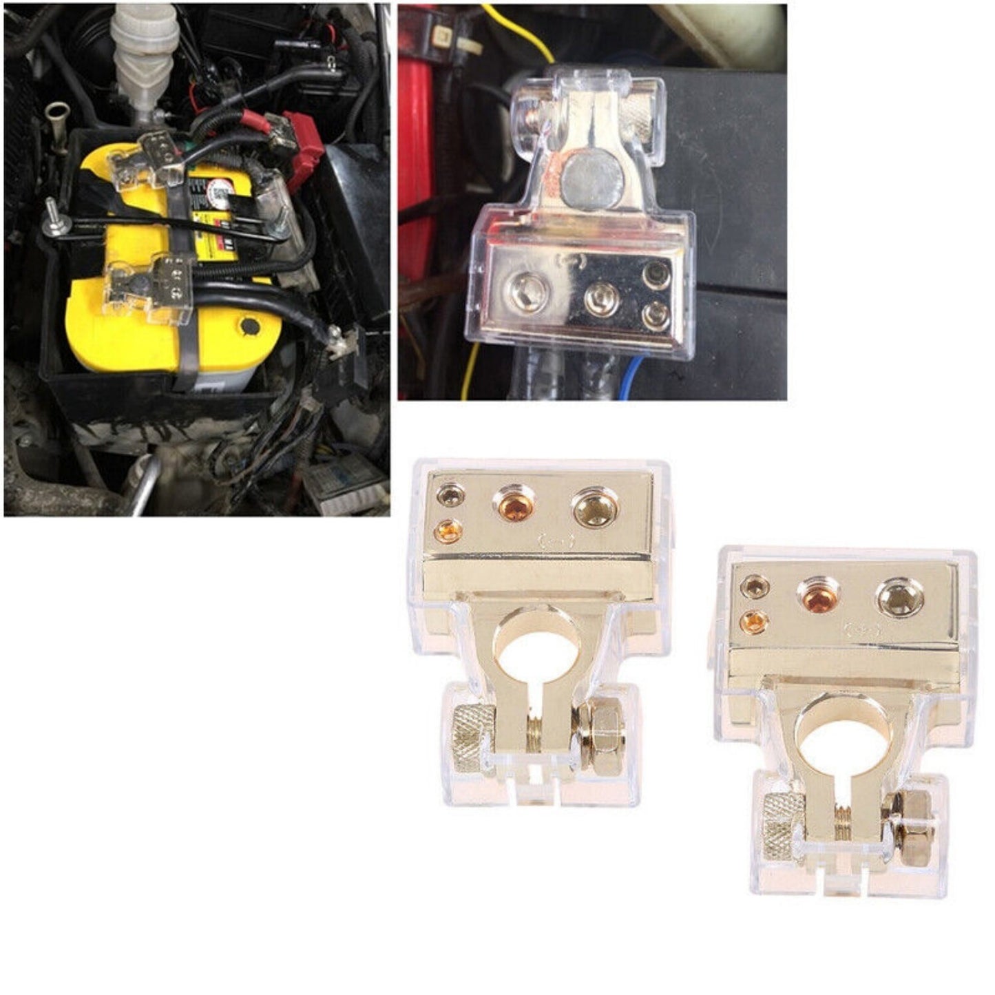 2-Pack Automotive Battery Terminal Connectors, Automotive Battery Head Positive and Negative Plates
