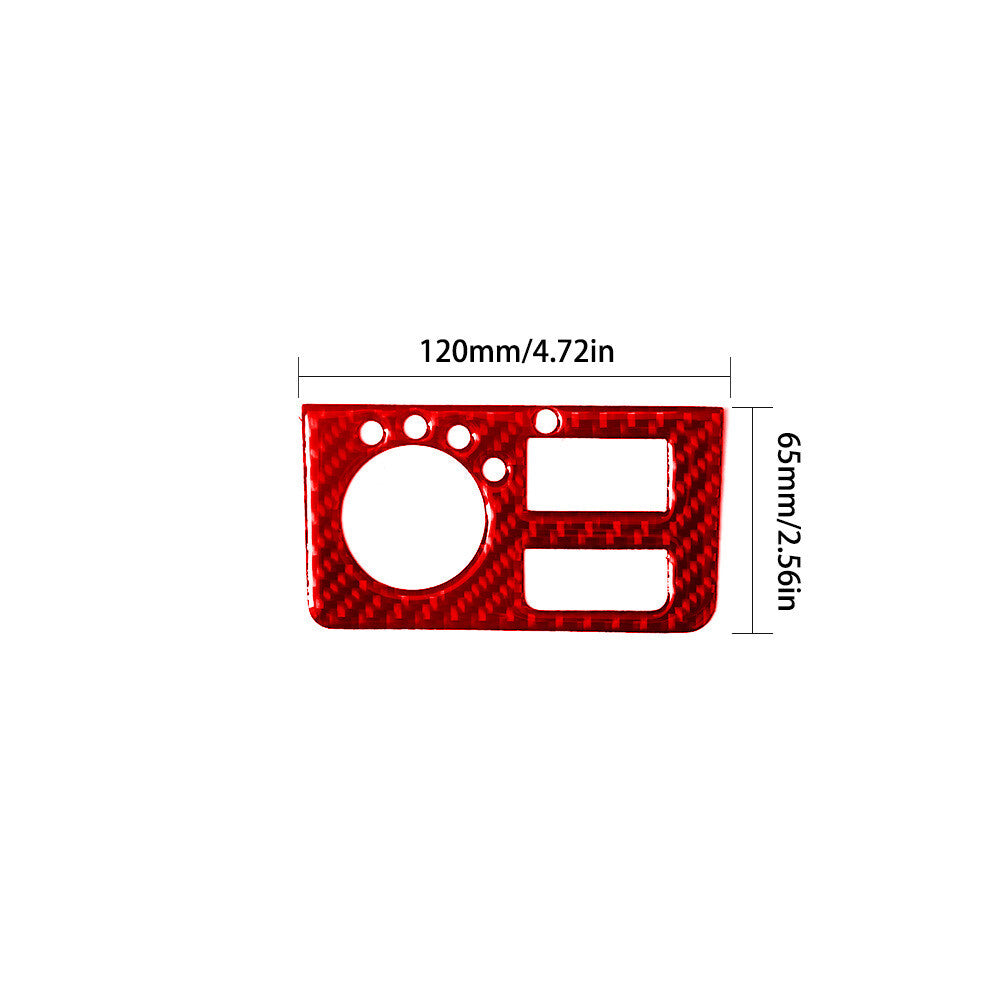 Red carbon fiber headlight control cover trim for BMW X5 E53 2000-06 Type A