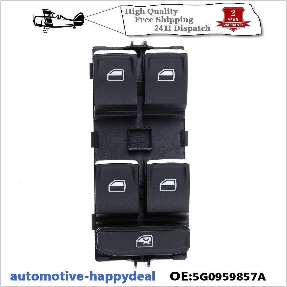 Electric Power Window Switch Chrome for Seat Leon 13-18 Ateca Altea 5G0959857A