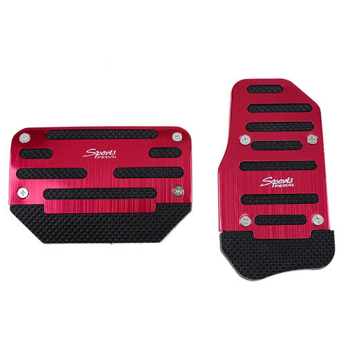 2PCS Red Universal Car Non-Slip Automatic Pedal Brake Gas Pedal Cover for 1 set