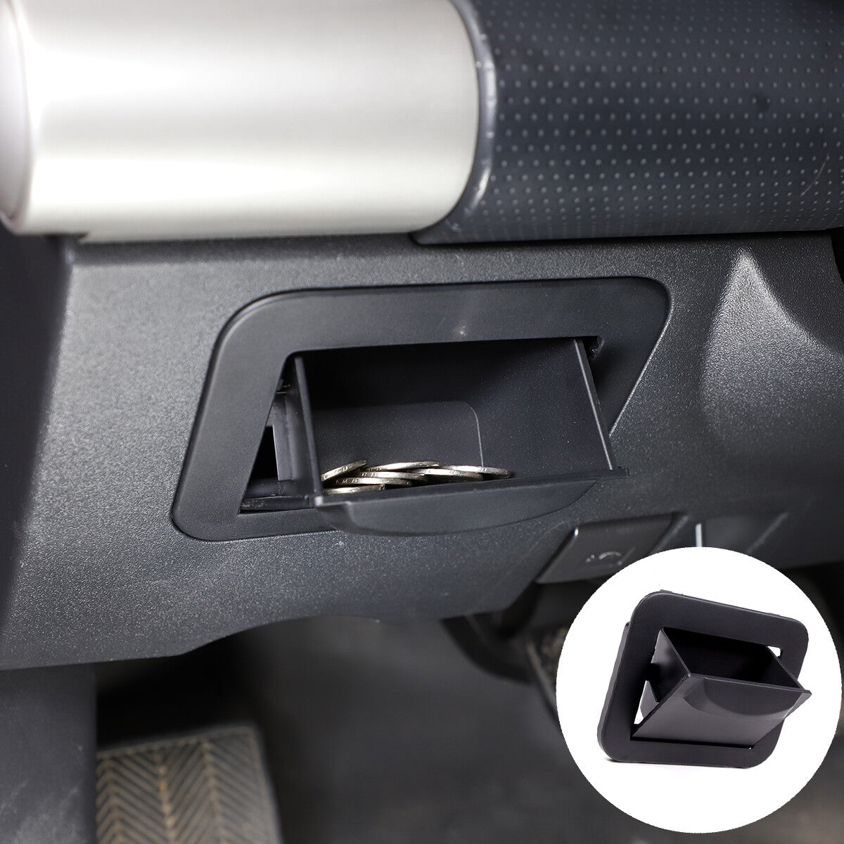 Fuse box, coin container, internal storage tray for Toyota FJ Curiser 2007 - 2021, Black. Q