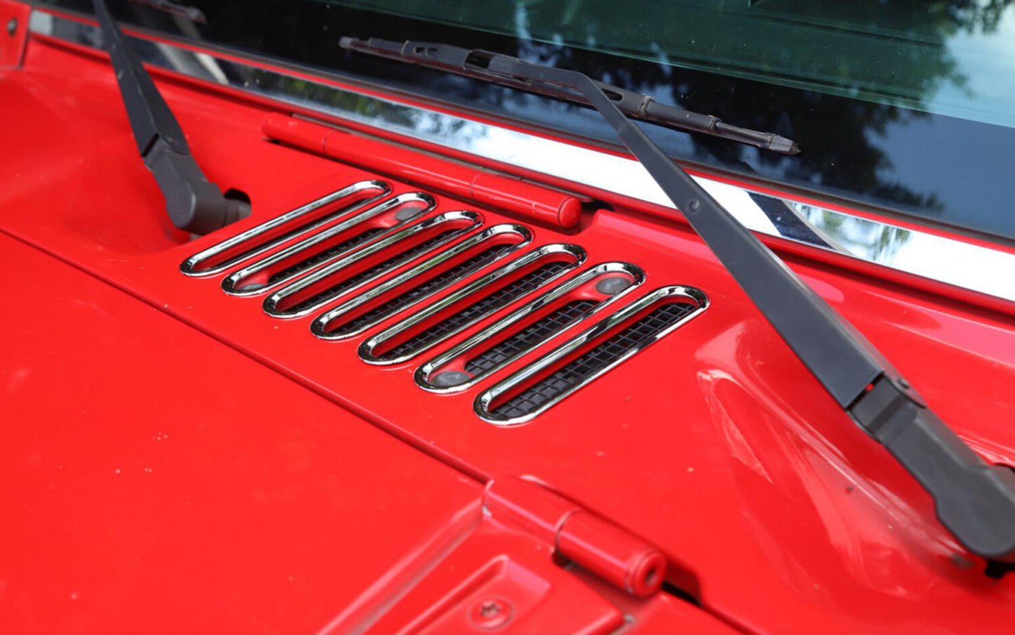 Chrome Hood Air Vent Inlet Cover Frame Trim for Jeep for Wrangler JK JKU 2007-2017