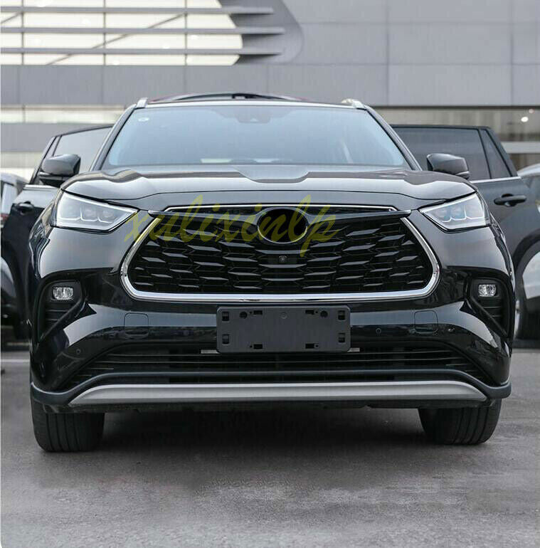 Glossy Black Front Grille Grill Frame Cover Trim for Toyota Highlander 2020-2023