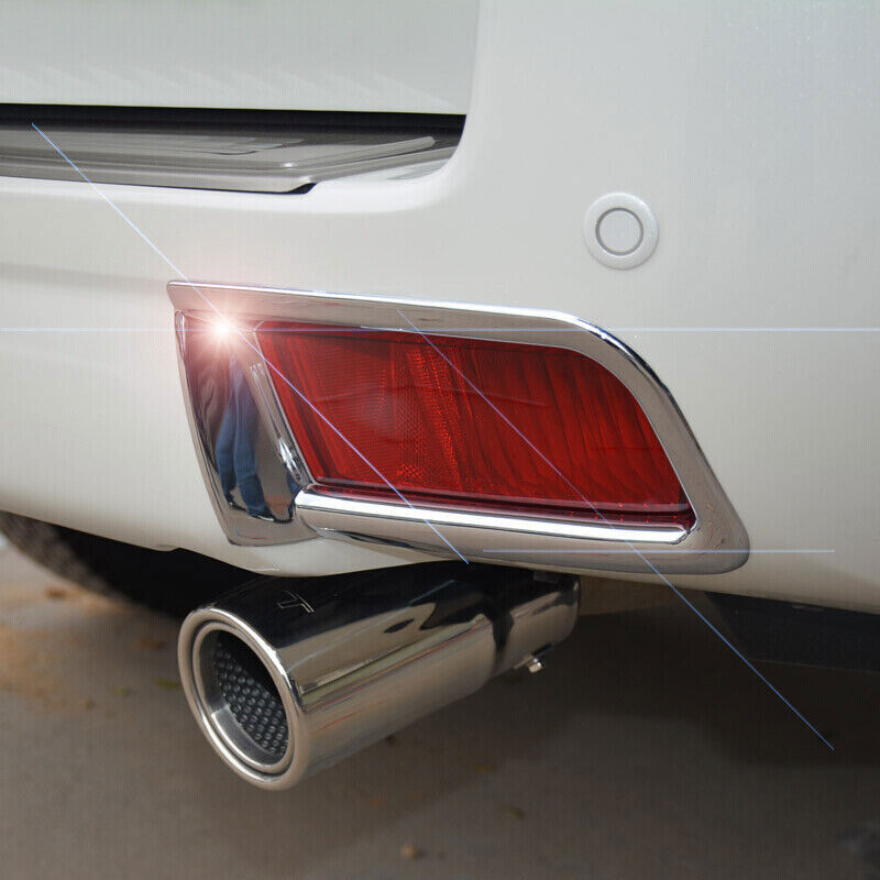 Chrome Front Rear Bumper Fog Light Lamp Cover Trim 4x for Toyota Prado 2014-2017