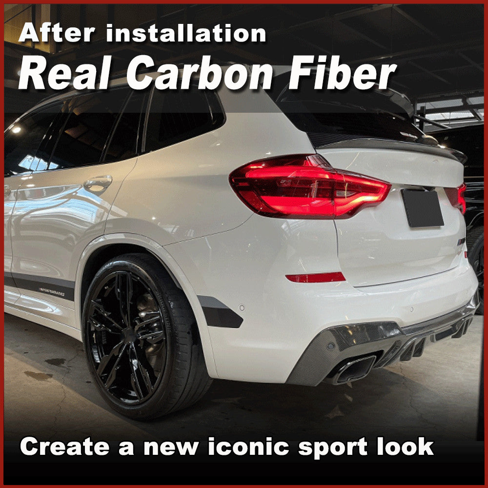 for BMW X3 G01 M40i Sport 2018-2019 REAL Carbon Rear Bumper Diffuser Lip Spoiler