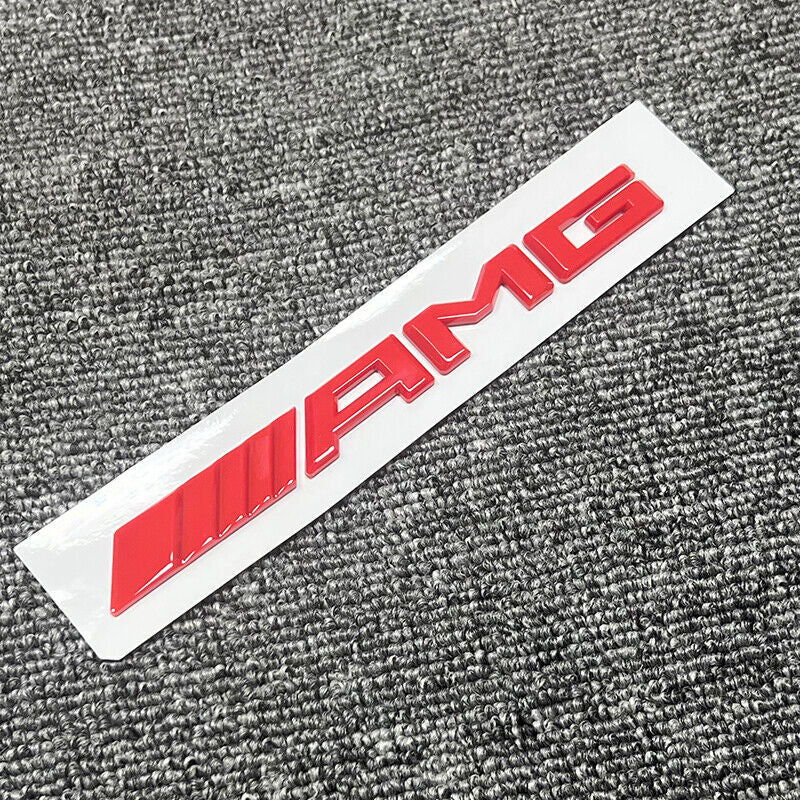 Glossy red AMG rear crank letter badge for Mercedes-Benz