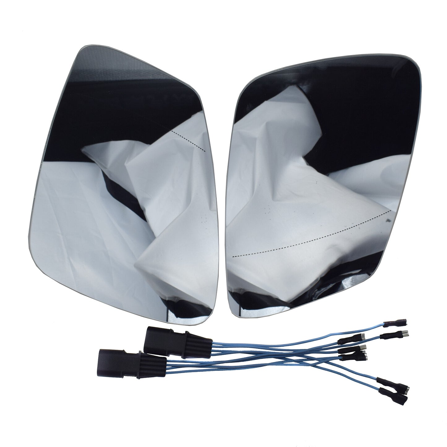 2PCS Heated Mirror Glass W/ Wire 4 Pins 51167186588 for BMW 5 6 7 GT E60 F10 F18