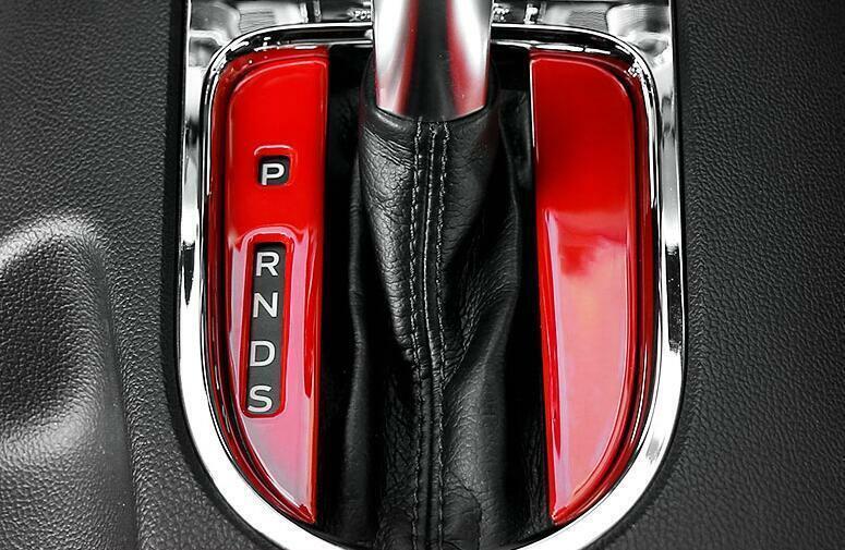 for Ford for Mustang 2015-2022 Paint Red Middle Console Gear Shift Frame Trim 2PCS
