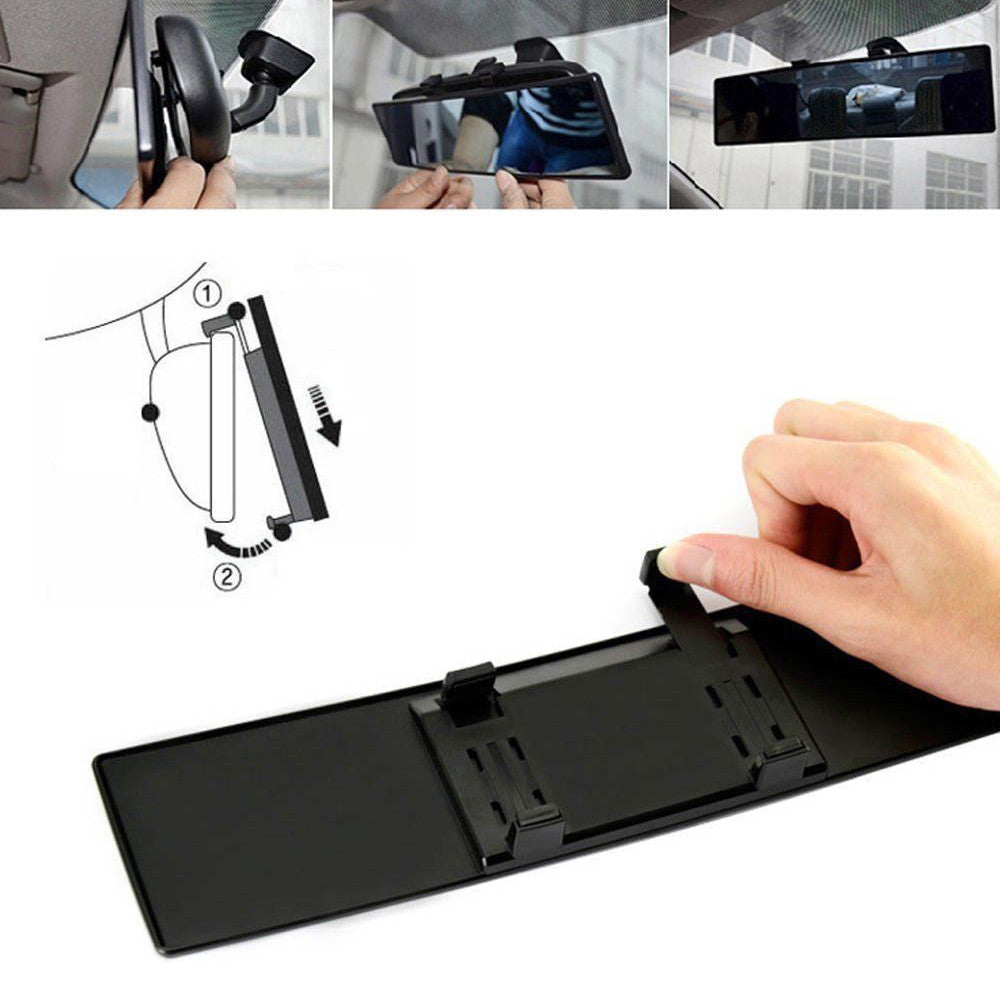 Fit for Most Car SUV Truck Wide Curve Interior Clip On Rear View Mirror 300mm