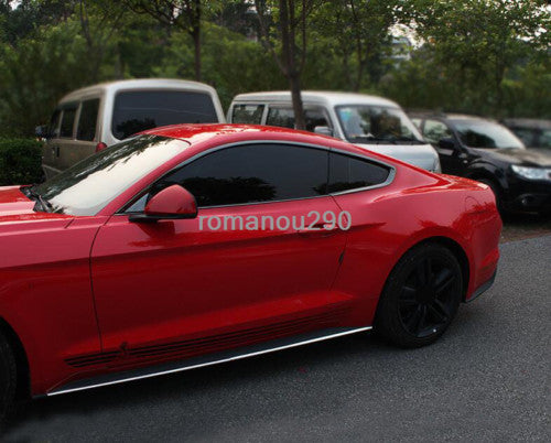 6P for Ford for Mustang 2015-2020 Black Stainless Steel Car Window Trim Strips Cover