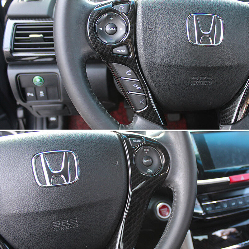 Carbon Fiber Style interior Steering Wheel Cover Trim for Honda Accord 2014-2017