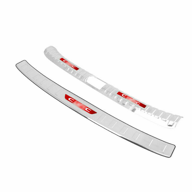 2Silver Rear Bumper Protector Sill Scuff Plate Covers for Honda for Civic 2022-2023