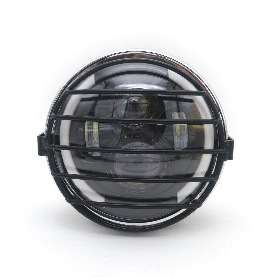 7LED Round Front Headlight Grill Side Mount Cover Mask for Honda CB400 CB500 Q