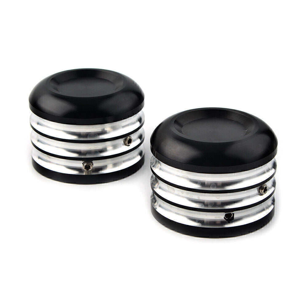Fit for Harley Dyna Electra Glide Sportster CNC Front Axle Cap Nut Covers Black Q