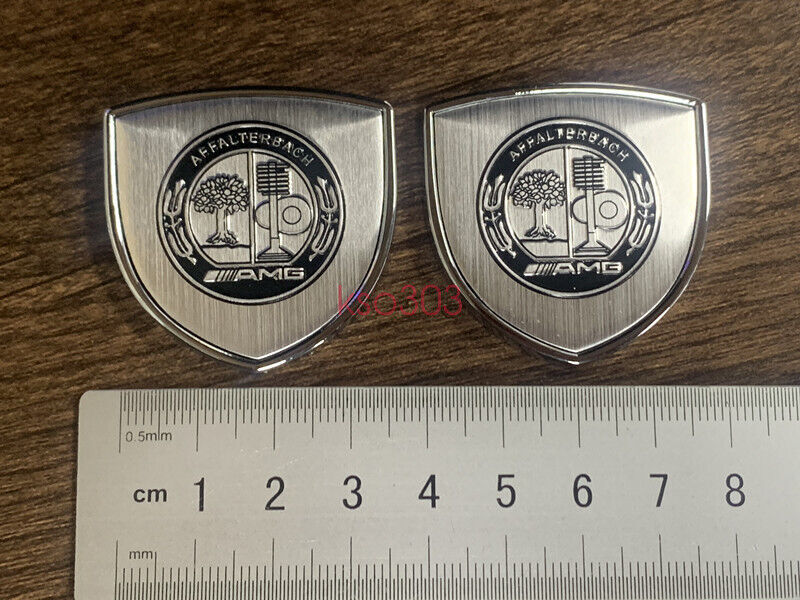 2-Pack Silver AFFALTERBACH Club 3D Logos for Mercedes-Benz Car Body Badges