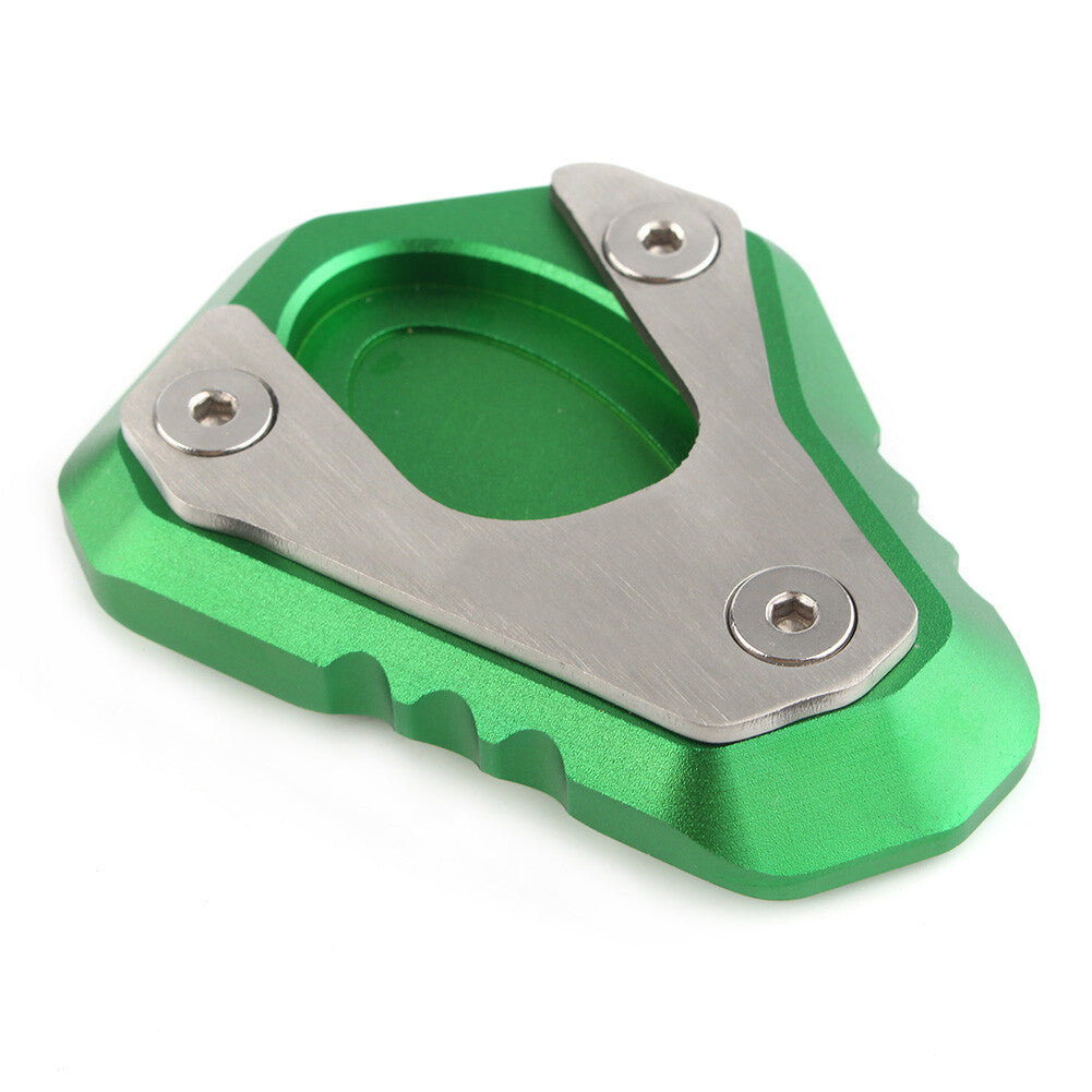 for Kawasaki Z650 2017-2018 Aluminum Side Kick Stand Extension Plate Pad Green Q