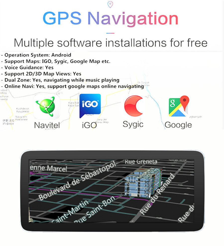 12.3 Stereo Radio GPS Nav Head Unit 4+64GB For 07-10 for Mercedes C Class W204 S204