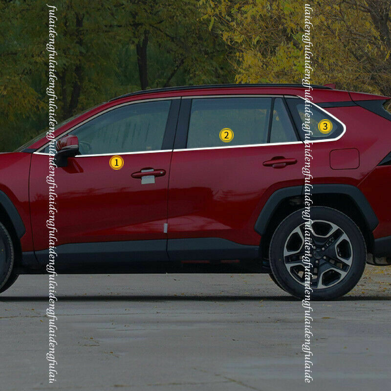 for Toyota RAV4 2019-2023 Chrome Lower Window Frame Sill Molding Cover Trims 6P