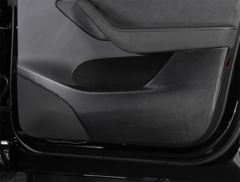 Carbon Fiber PU Inner Door Anti-Kick Panel Cover trim for Tesla for Model Y 2020-23
