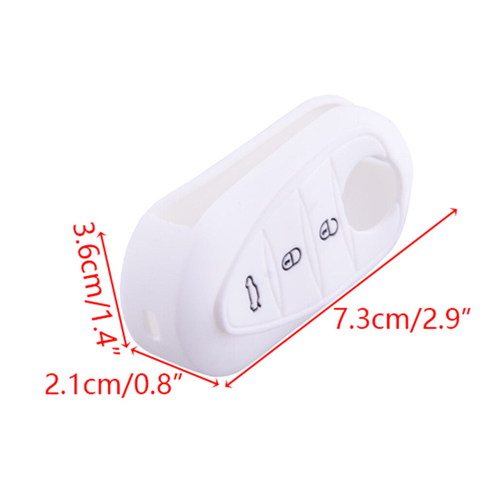 White 3-Button Silicone Key Case Cover Shell Fits for Alfa Romeo 4C Mito Giulietta Q