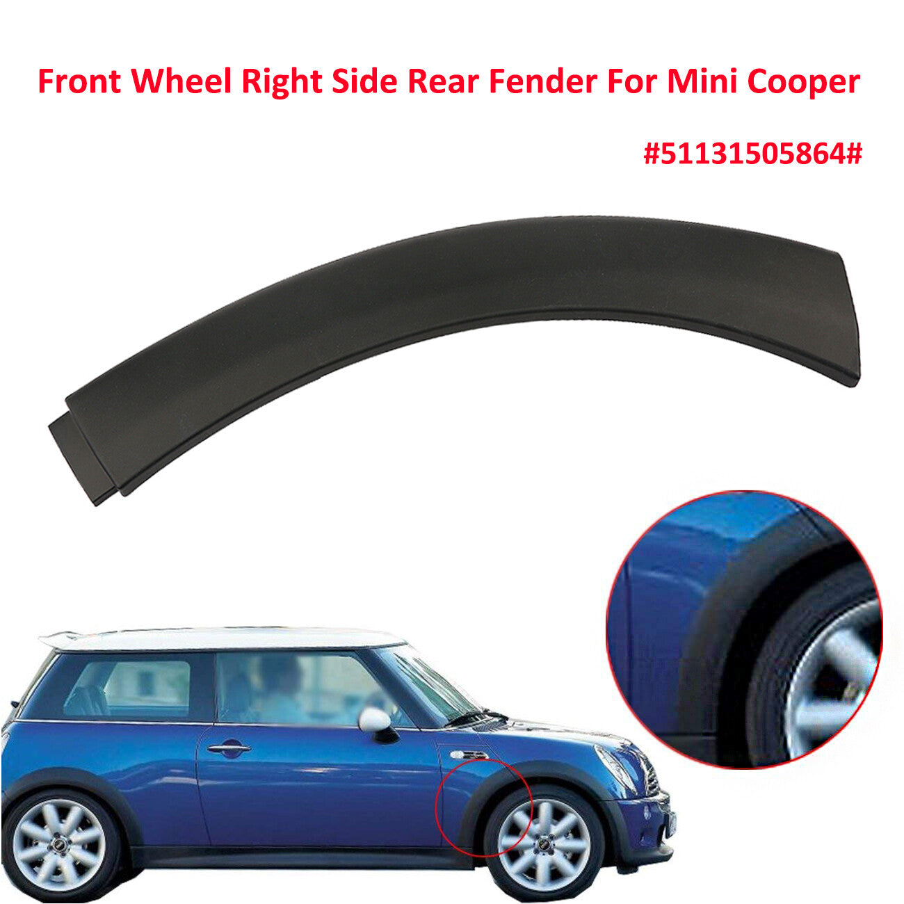 for BMW for Mini Cooper 2002 - 08: Front right lower fender arch cover trim