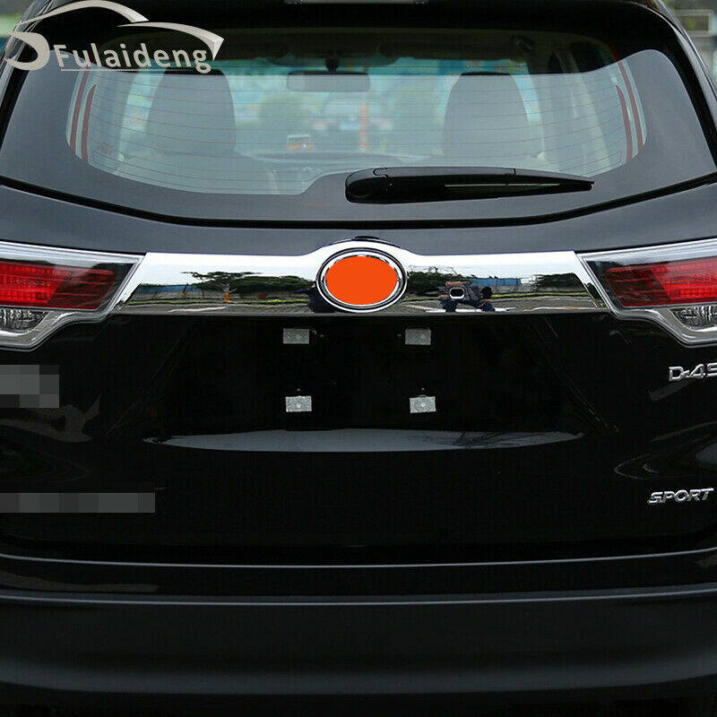 for Toyota Highlander 2014-2019 Chrome Rear Trunk Streamer Cover W/ for SMART KEY FIT