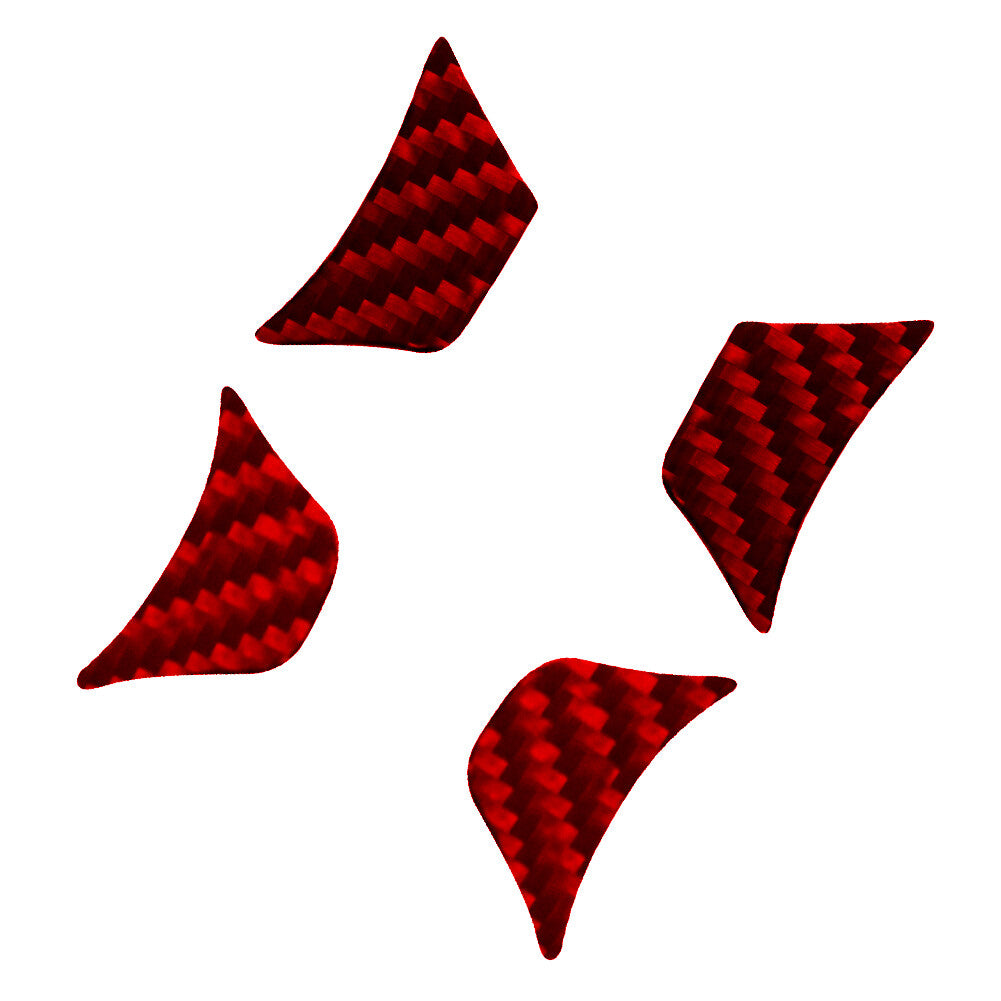 Red Carbon Fiber Front Rearview Mirror Adjusts Trim For Rogue 2014-2016 v