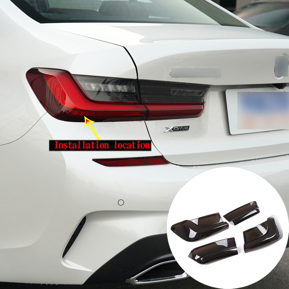 ABS smoked black rear fog light sticker decorative cover suitable for Honda Pilot 2019-2022- v