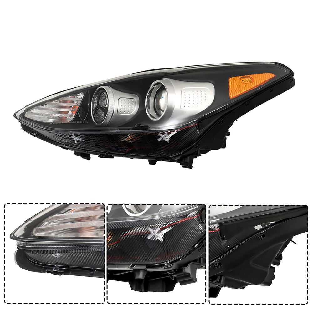 Halogen clear lens driver with LED DRL for 2017-2019 for Kia FWD headlights n