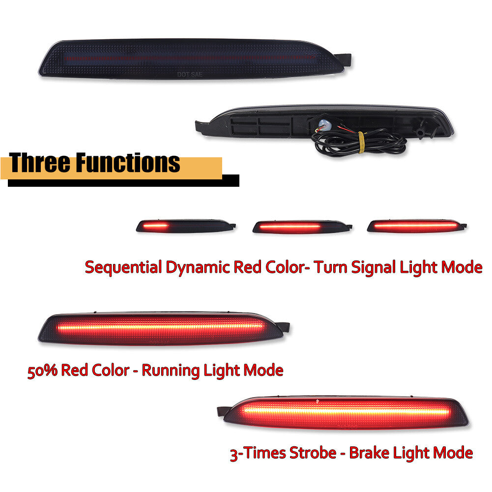 Suitable for 11 - 13 for Kia Sorento Smoke Lens Red LED Rear Brake Sequential Signal Light Kit - v