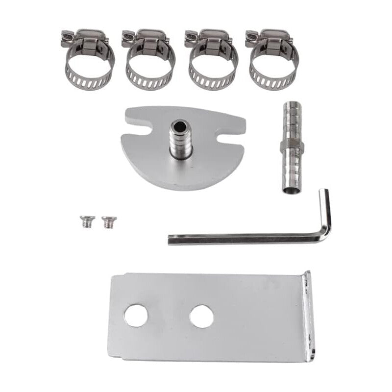 Adjustable Fuel Pressure Regulator Gauge Fitting Kit Silver Aluminum Universal