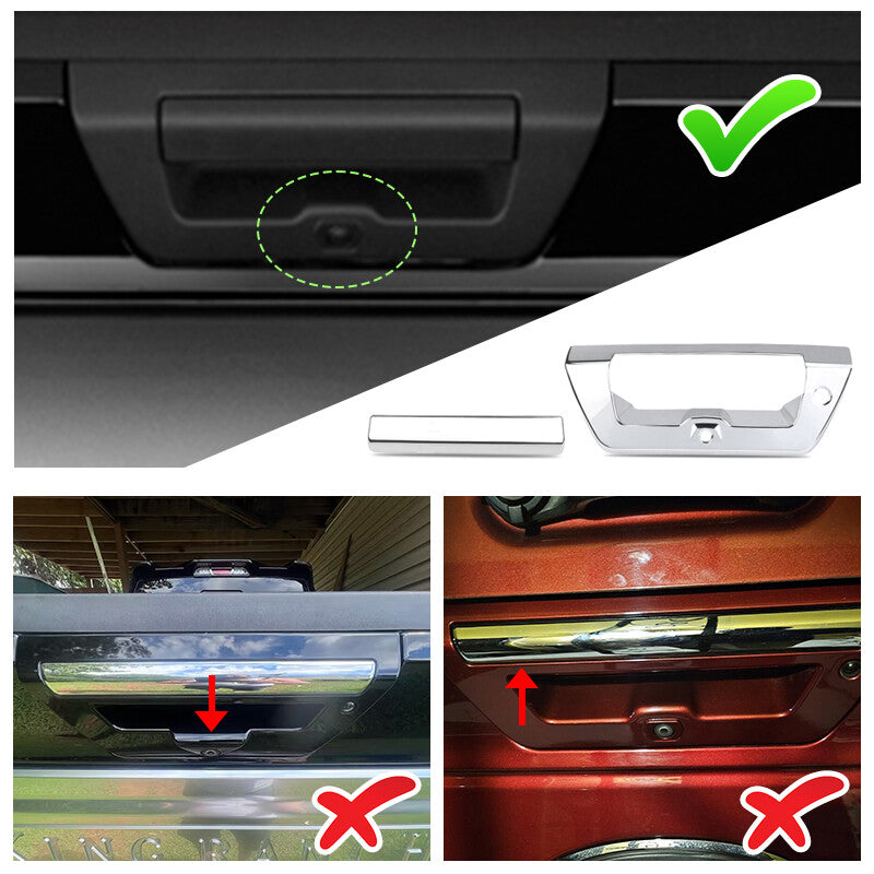2pcs Tailgate Door Handle Cover Trim Decor Bezel for Ford F150 2015-2019 Chrome