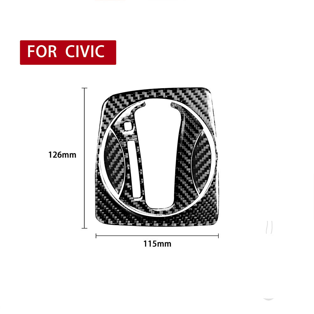 for Honda for Civic 8th 2006-2011 Carbon Fiber Auto Gear Shift Panel Cover Trim 4Pcs