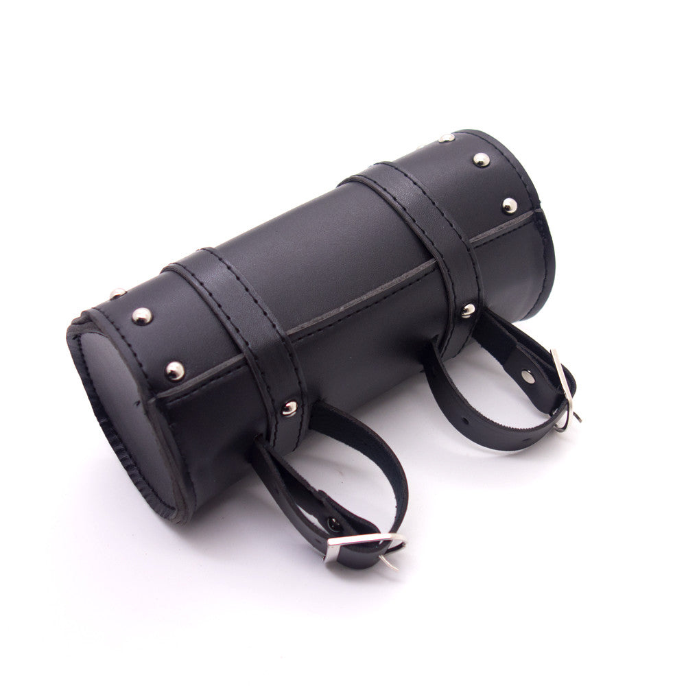 Black Motorcycle Tool Bag Handlebar Sissy Bar Saddlebag Roll Barrel for Honda Q