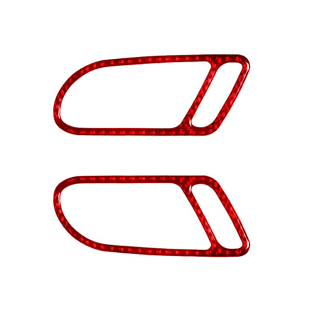 2X Red Carbon Fiber Gear Shift Side Strips Cover Trim for Jeep Liberty 2008-2012 v